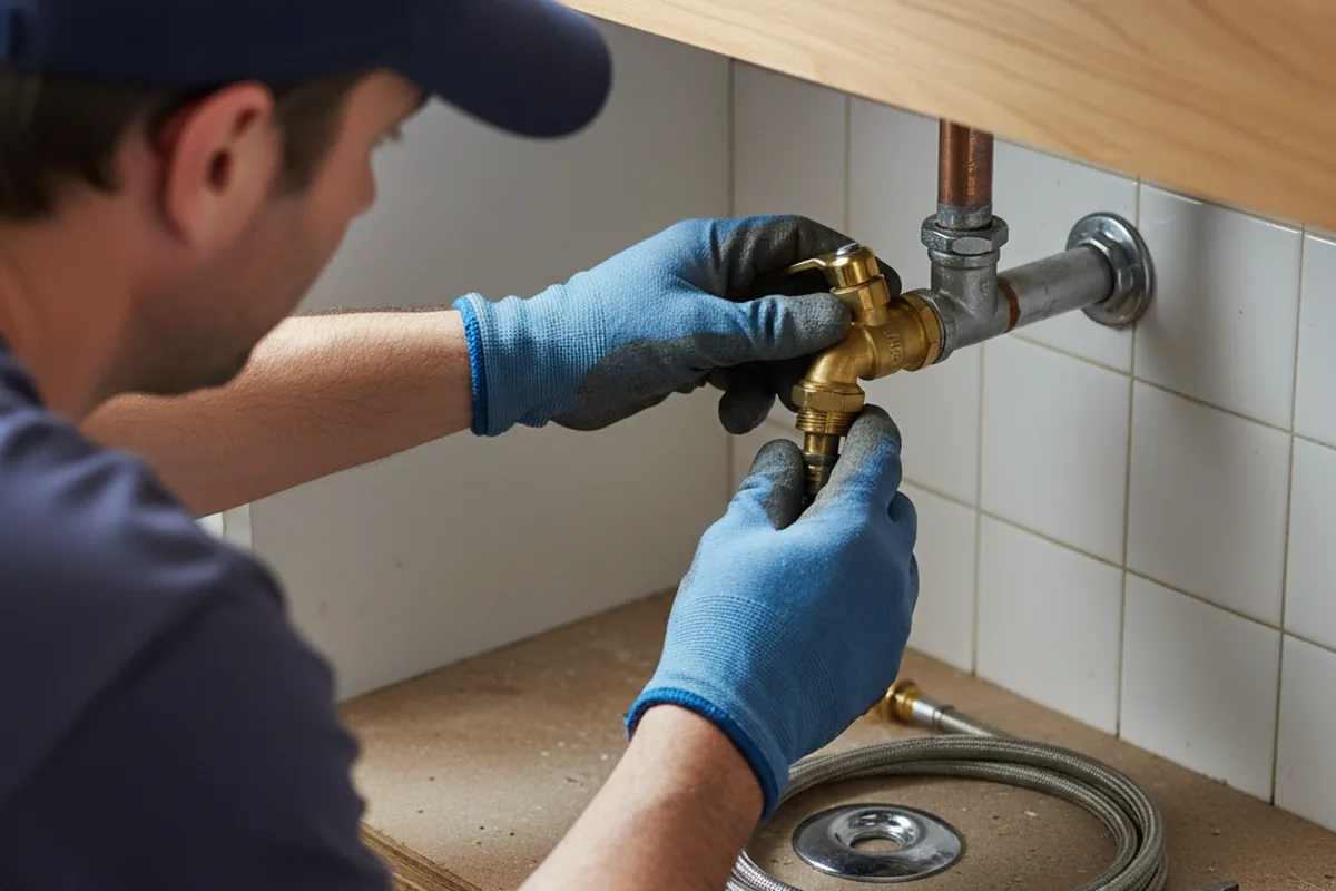 Shutoff valve and fitting work during Emergency Plumbing in Richlands